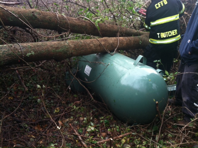 Damaged Propane Tank during Hurricane Sandy